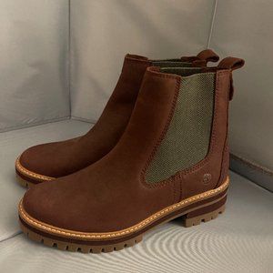 Timberland Women's Courmayeur Valley Chelsea Fashion Boot - burgundy - size 9